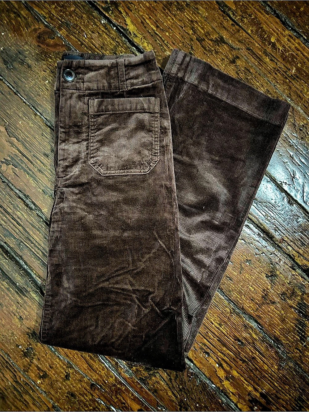 ANTHROPOLOGIE - MAEVE Colette Brown Corduroy Straight Leg Pants - SIZE 26 TALL
